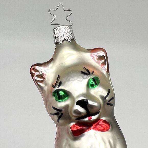 VTG Old World Christmas OWC Inge-Glas Germany Siamese Cat Blown Glass Ornament - Picture 2 of 11